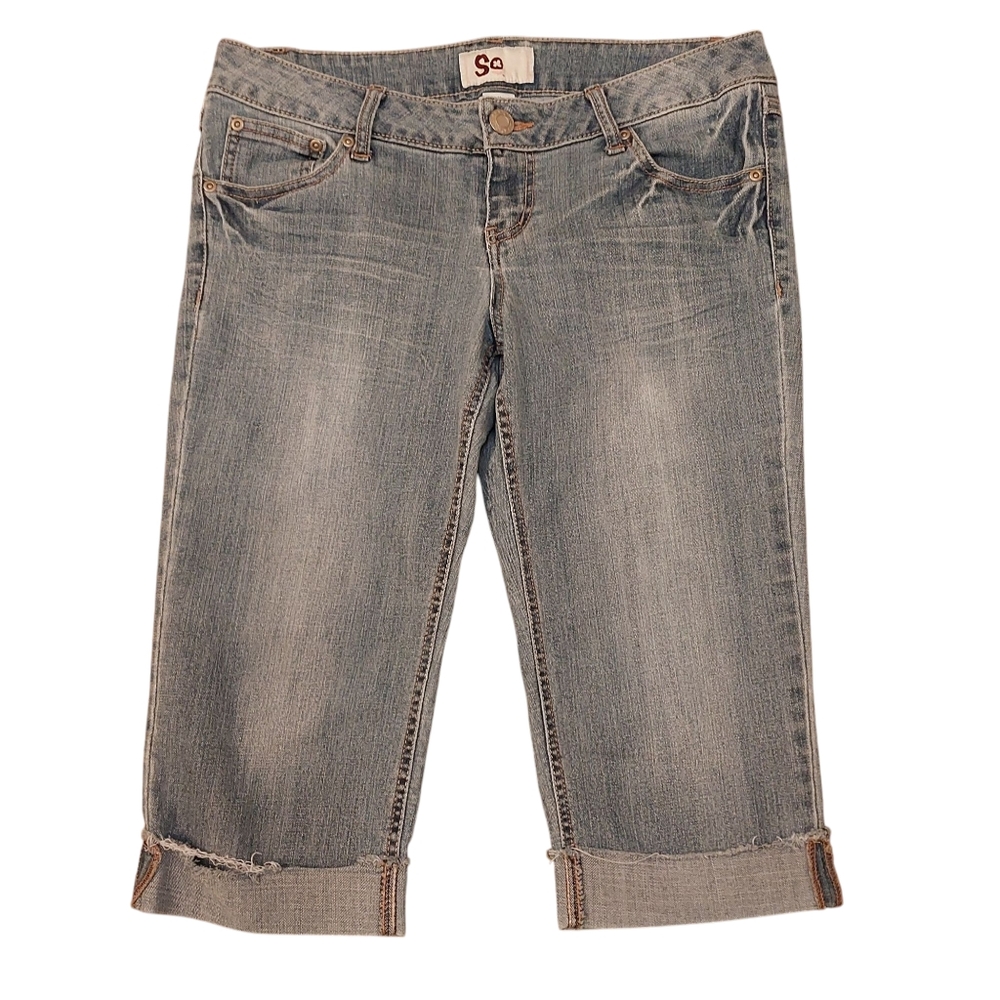 SO Brand Women's Blue Jean Capris – Size 11, Stretch Cotton Blend